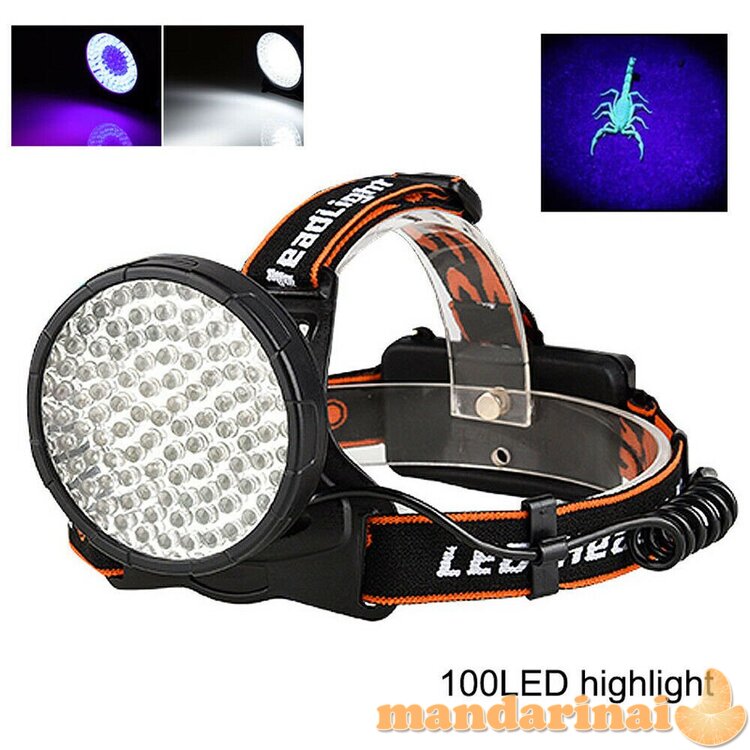 Pakraunamas kombinuoto veikimo UV prožektorius ant galvos