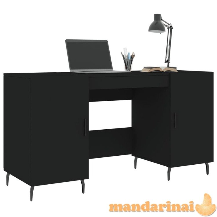 Rašomasis stalas, juodos spalvos, 140x50x75cm, apdirbta mediena