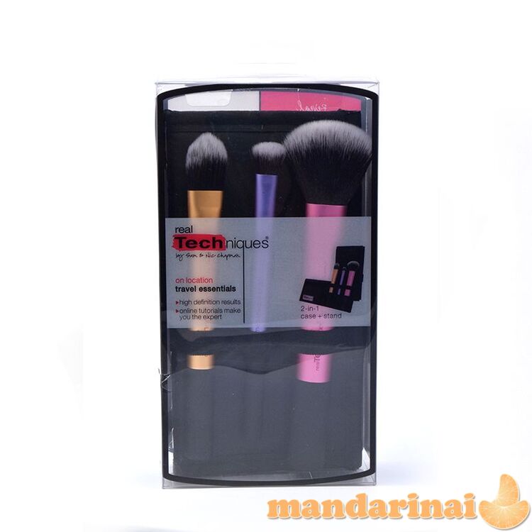 Real Techniques makiažo šepetėlių rinkinys „Travel essentials“