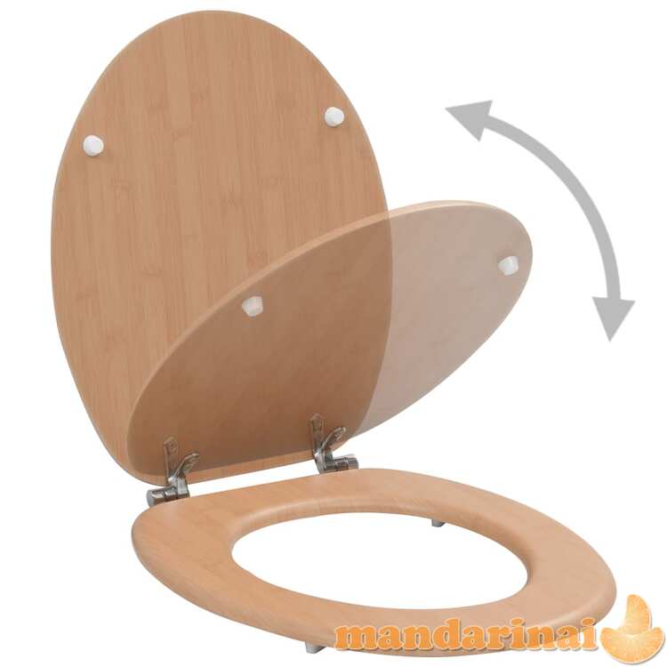 Klozeto sėdynės su dangčiu, 2vnt., mdf, bambuko dizainas