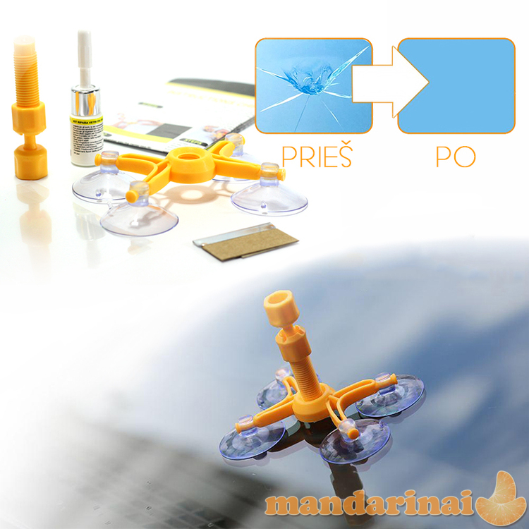 Rinkinys skilusiam automobilio stiklui sutaisyti