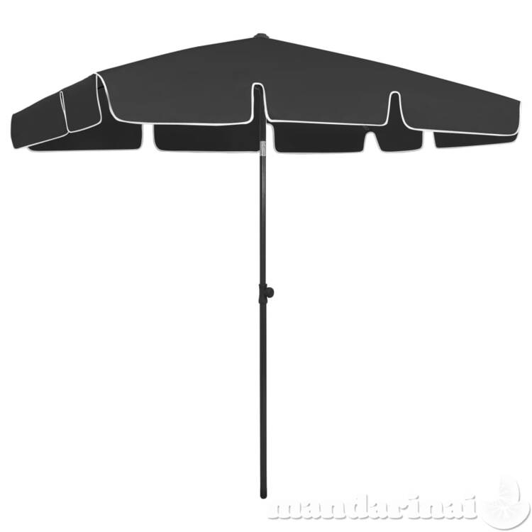 Paplūdimio skėtis, juodos spalvos, 200x125cm