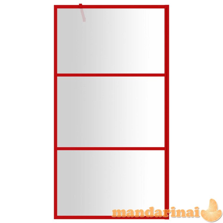 Dušo sienelė su skaidriu esg stiklu, raudona, 115x195cm