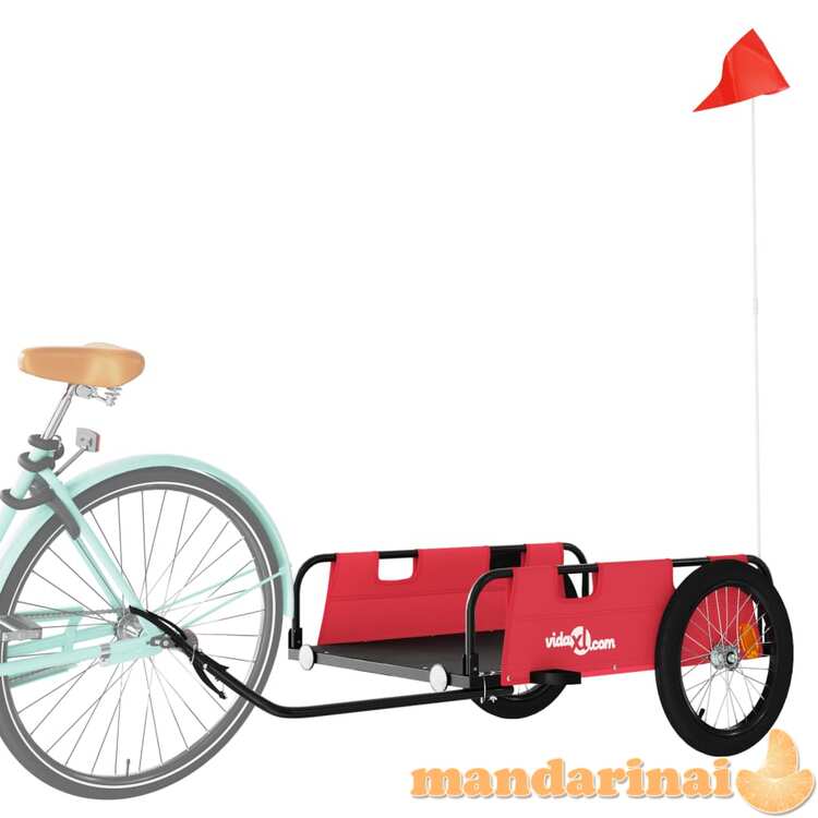 Krovininė dviračio priekaba, raudona, oksfordo audinys/geležis