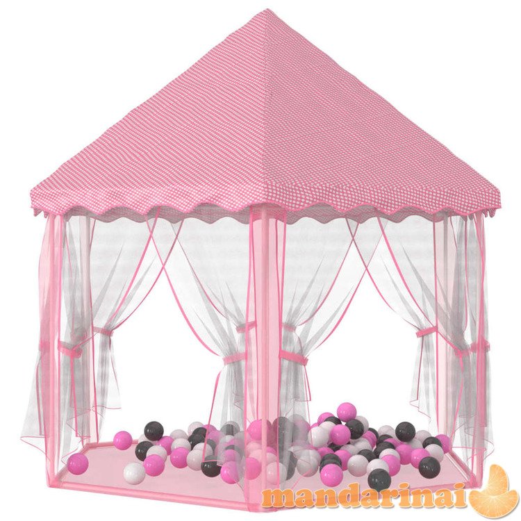 Princesių žaidimų palapinė su 250 kamuoliukų, rožinė, 133x140cm
