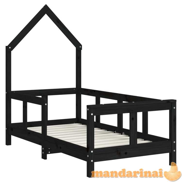 Vaikiškos lovos rėmas, juodas, 70x140cm, pušies masyvas