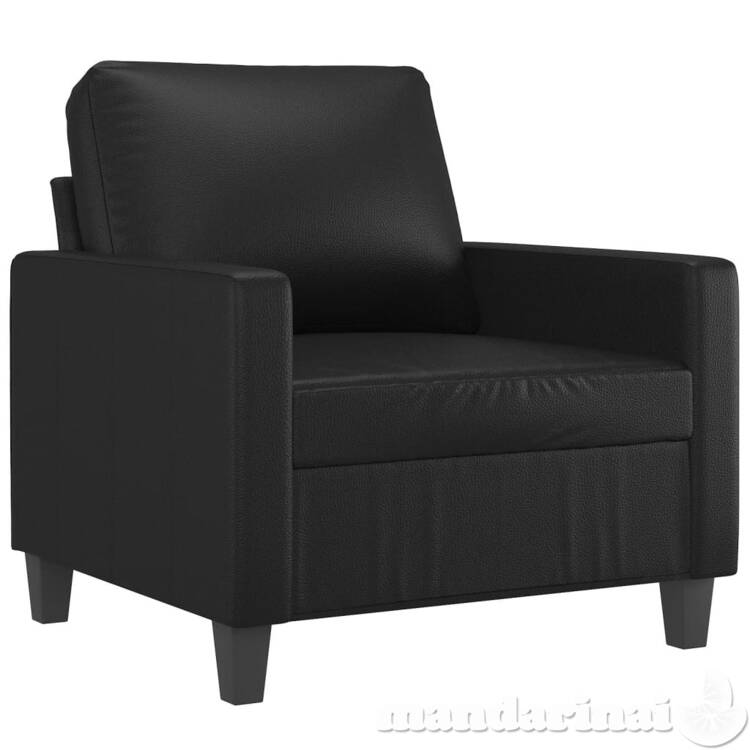 Krėslas, juodos spalvos, 60cm, dirbtinė oda