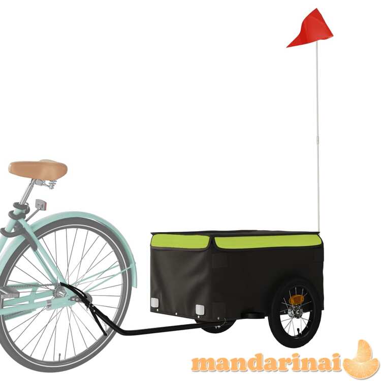 Krovininė dviračio priekaba, juoda ir žalia, 30kg, geležis