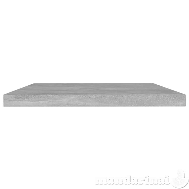 Knygų lentynos plokštės, 4vnt., betono pilkos, 60x10x1,5cm, mdp