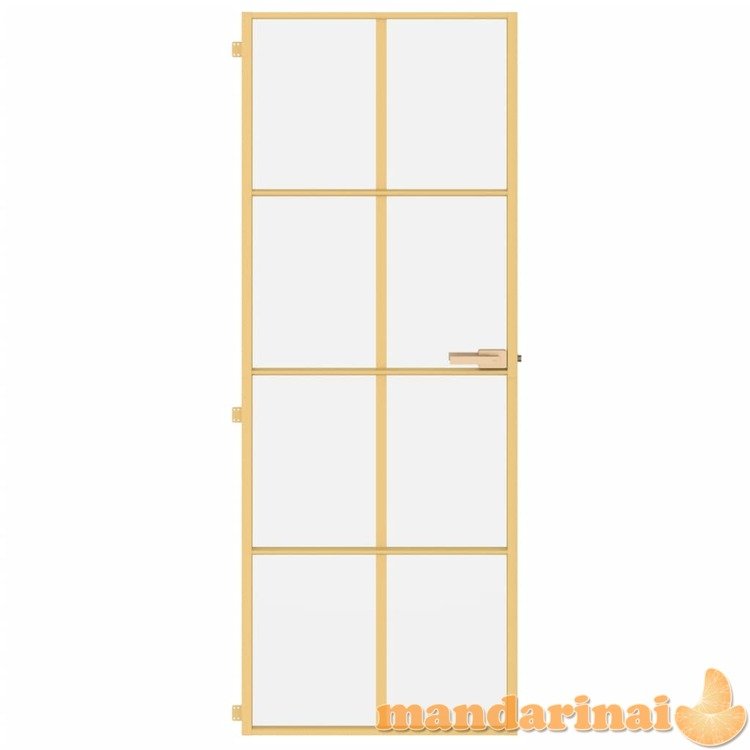 Vidaus durys, auksinės, 76x201,5cm, grūdintas stiklas/aliuminis