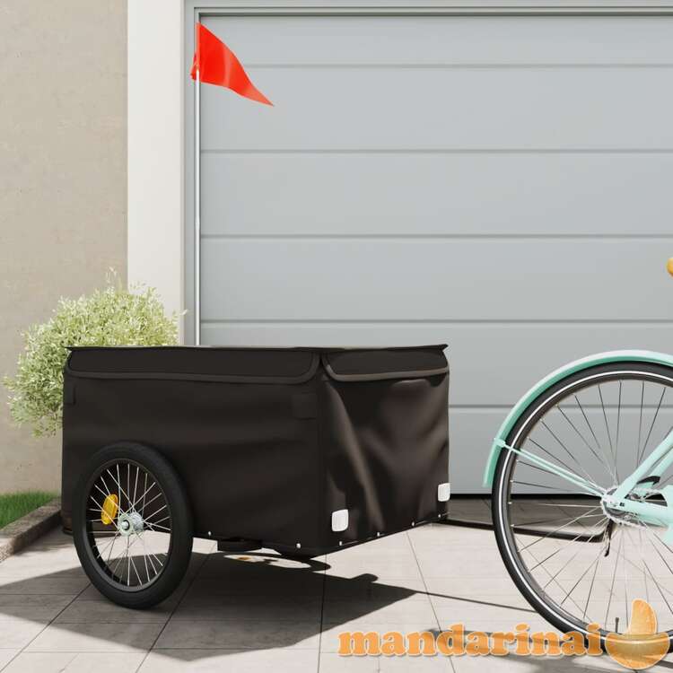 Krovininė dviračio priekaba, juodos spalvos, 45kg, geležis