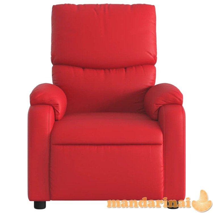 Atlošiamas krėslas, raudonos spalvos, dirbtinė oda