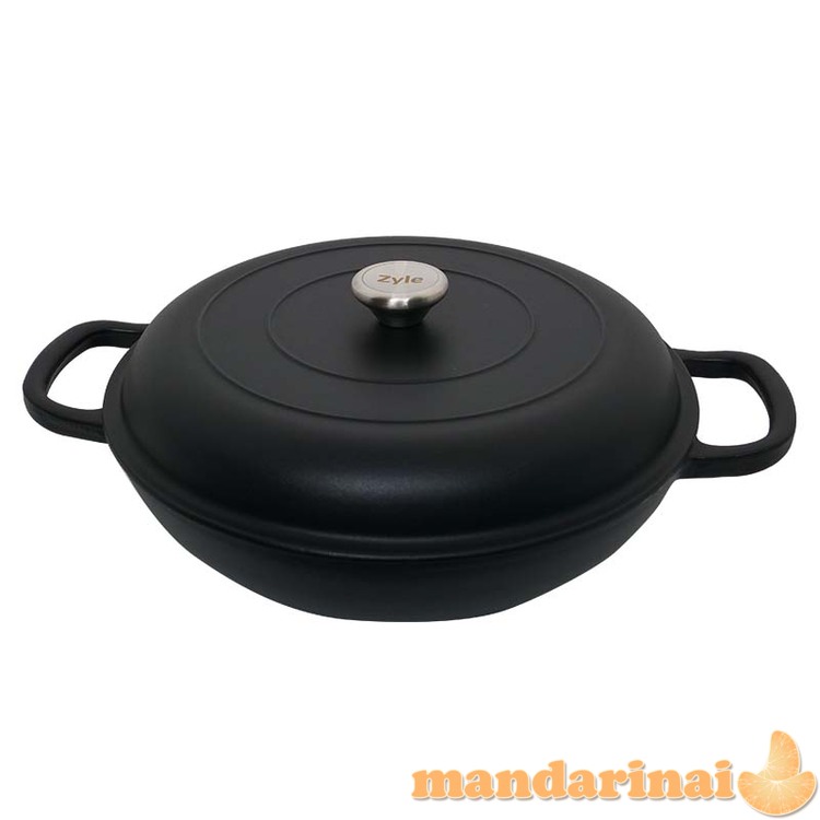 Apvalus emaliuotas ketaus puodas 