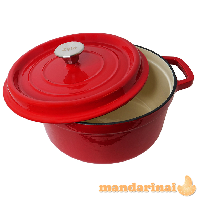 Apvalus emaliuotas ketaus puodas Zyle  1