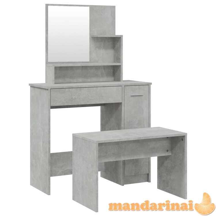 Kosmetinio staliuko komplektas, betono pilkas, 86,5x35x136cm