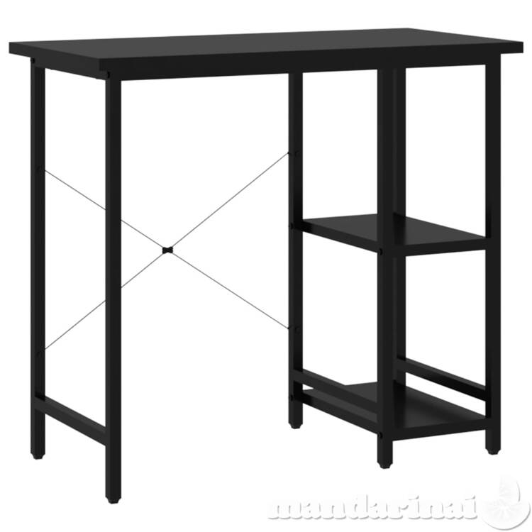 Kompiuterio stalas, juodos spalvos, 80x40x72cm, mdf ir metalas