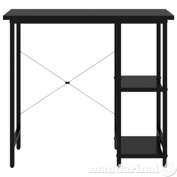 Kompiuterio stalas, juodos spalvos, 80x40x72cm, mdf ir metalas