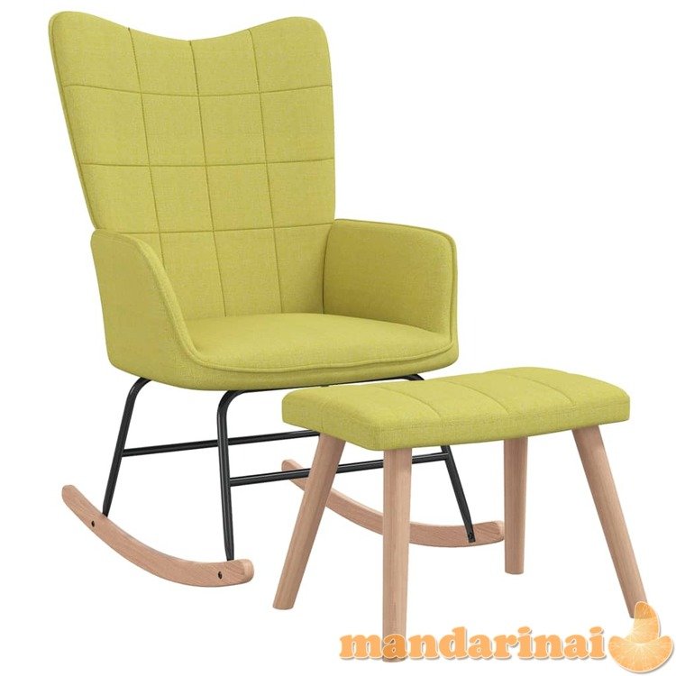 Supama kėdė su pakoja, žalios spalvos, audinys