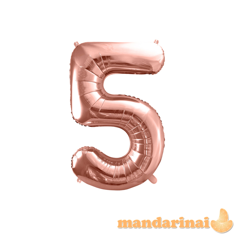 Foil Balloon Number   5  , 86cm, rose gold