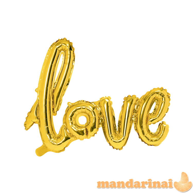 Folinis balionas Love - auksinis 