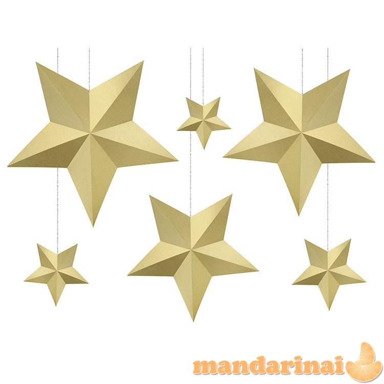 Decoration Stars, gold (1 pkt / 6 pc.)
