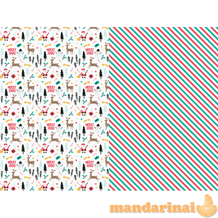 Wrapping paper Merry Xmas, mix, 70x200cm (1 pkt / 2 pc.)