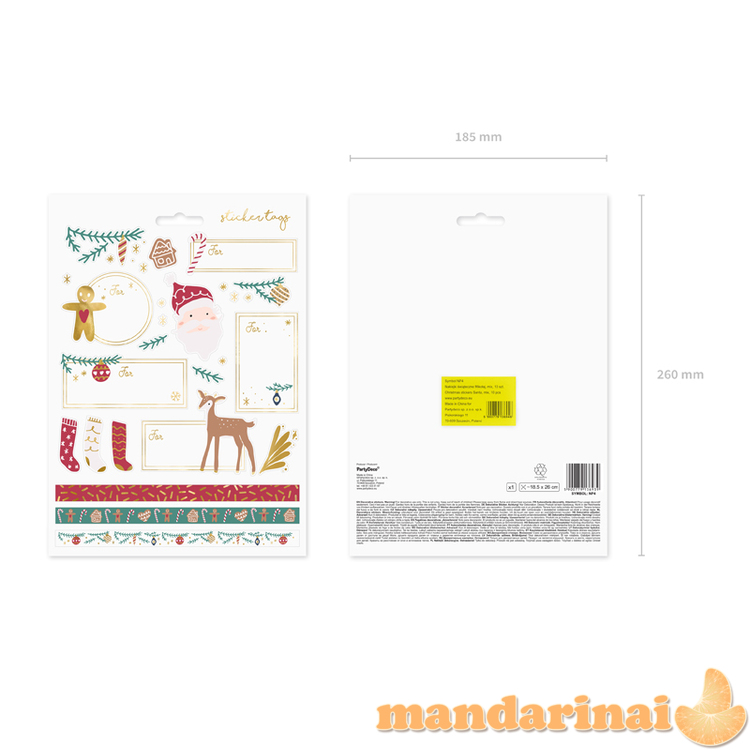 Christmas stickers Santa, mix 2