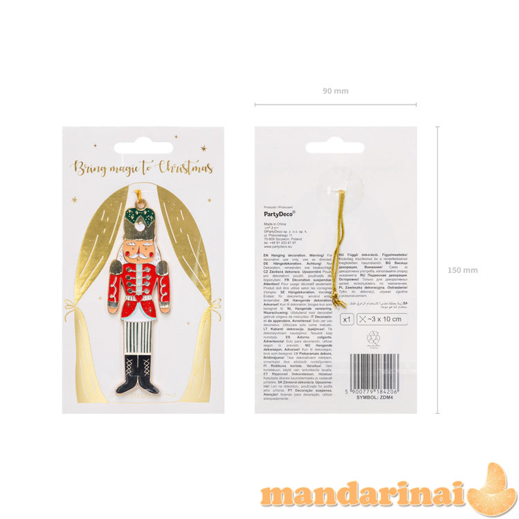 Metal hanging decoration Nutcracker, mix, 3x10cm 1