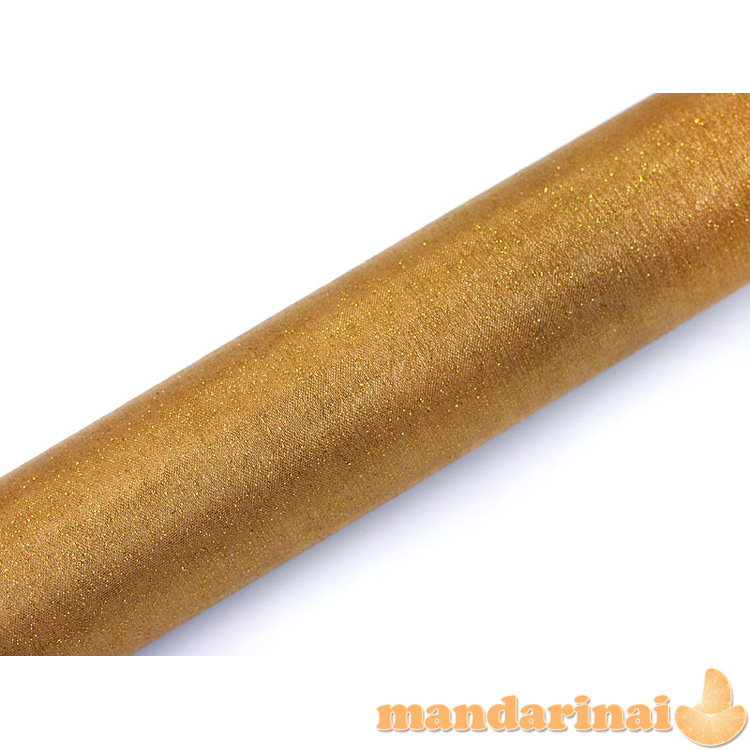 Organza Glittery, gold, 0.36 x 9m (1 pc. / 9 lm)