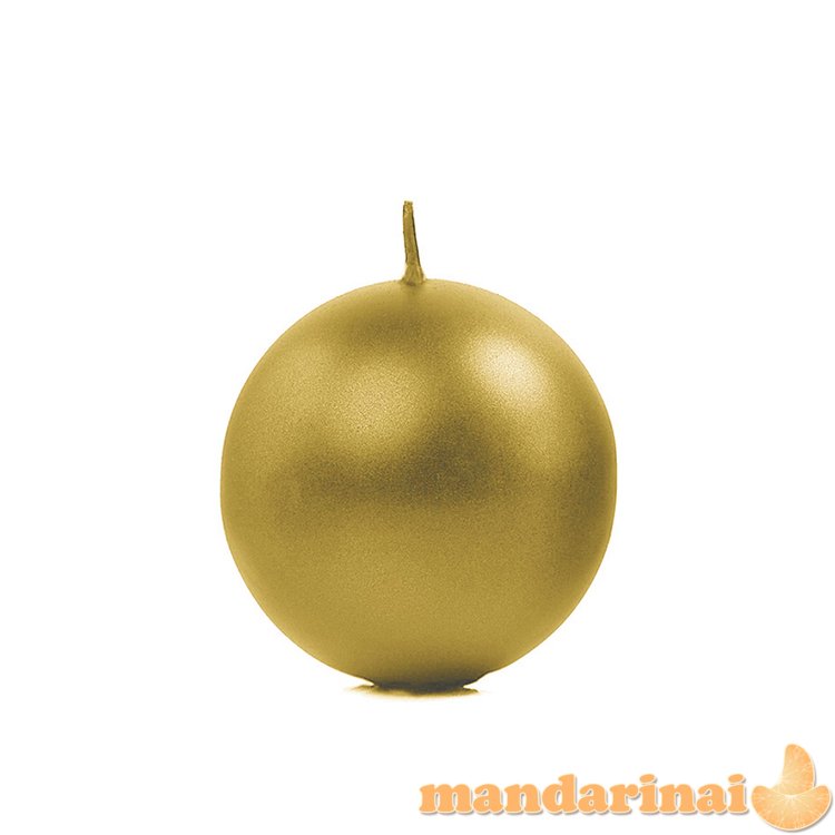 Candle Sphere, metallic, gold, 6cm (1 pkt / 10 pc.)