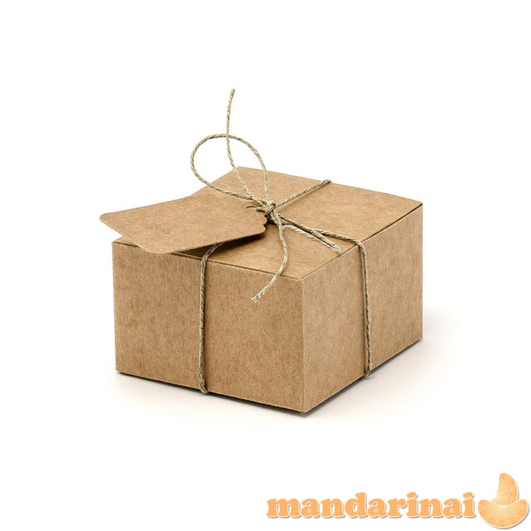 Boxes with tags, 6x5.5x3.5cm (1 pkt / 10 pc.)