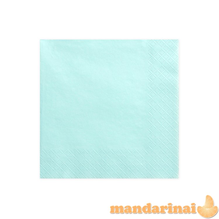 Napkins, 3 layers, pale turquoise, 33x33cm (1 pkt / 20 pc.)