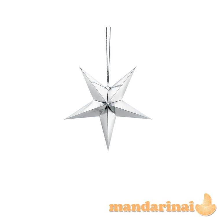 Paper star, 30cm, silver
