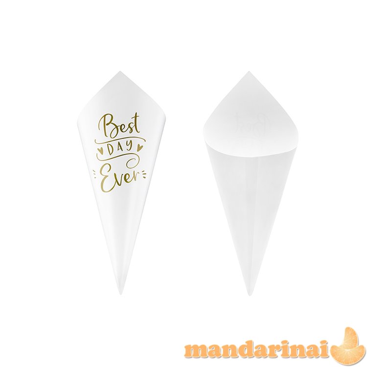 Confetti cones, gold, 16cm (1 pkt / 10 pc.)