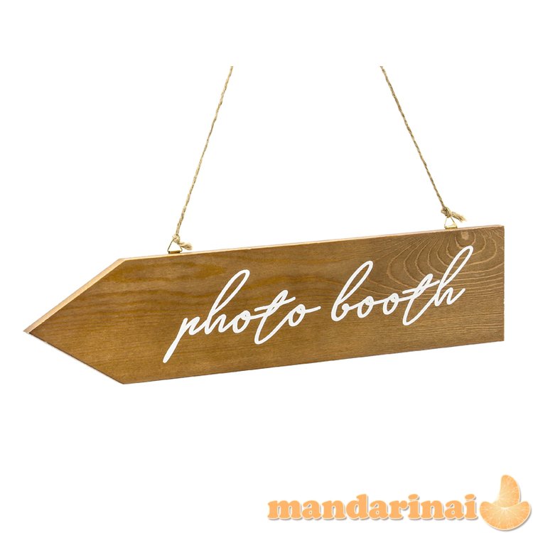 Wooden signpost Photo booth, 36x7.5cm