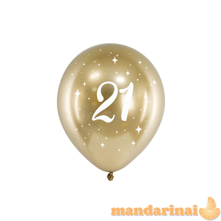 Glossy Balloons 30cm, 21, gold (1 pkt / 6 pc.)