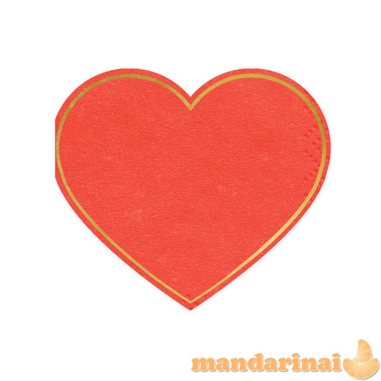Napkins Heart, red, 14.3x12.5 cm (1 pkt / 20 pc.)