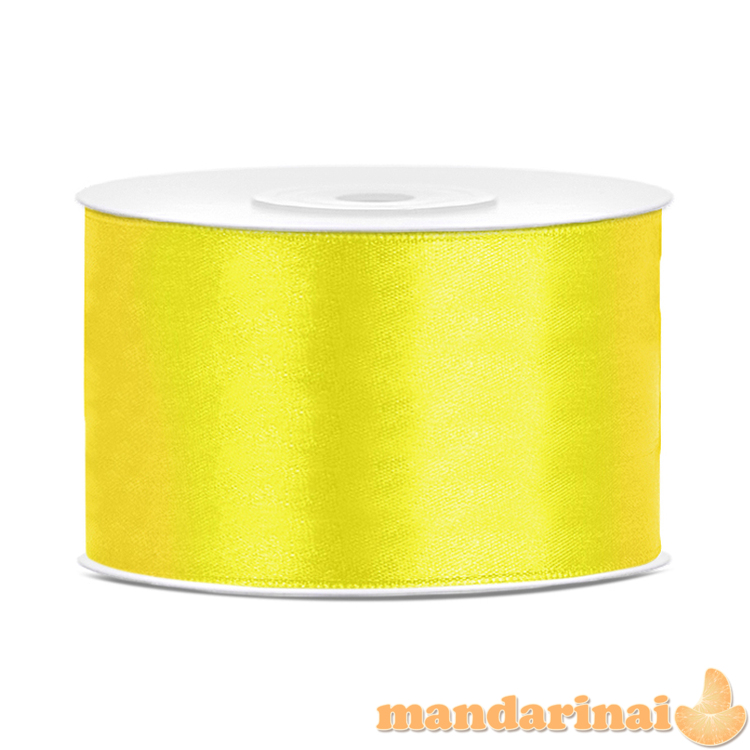 Satin Ribbon, yellow, 38mm/25m