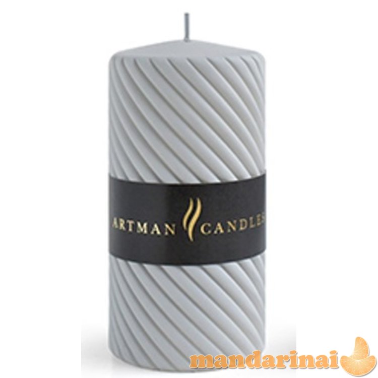 CAROLINE MAT žvakė, vidutinio cilindro formos 7x14cm, pilka, parafino.