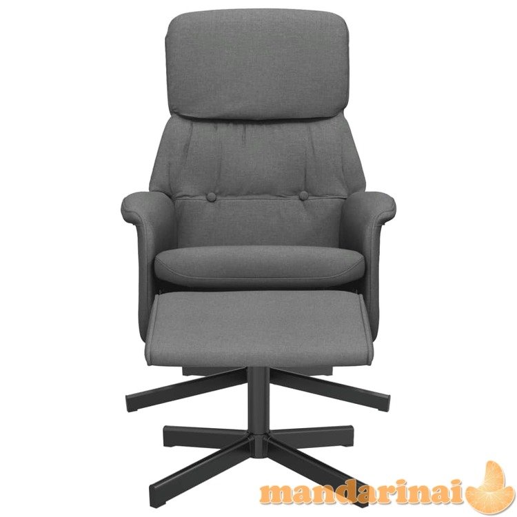 Atlošiama kėdė su pakoja, tamsiai pilkos spalvos, audinys