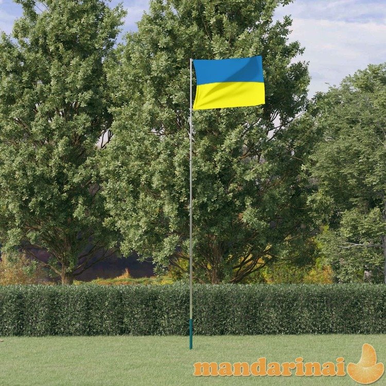 Ukrainos vėliava su stiebu, aliuminis, 5,55m