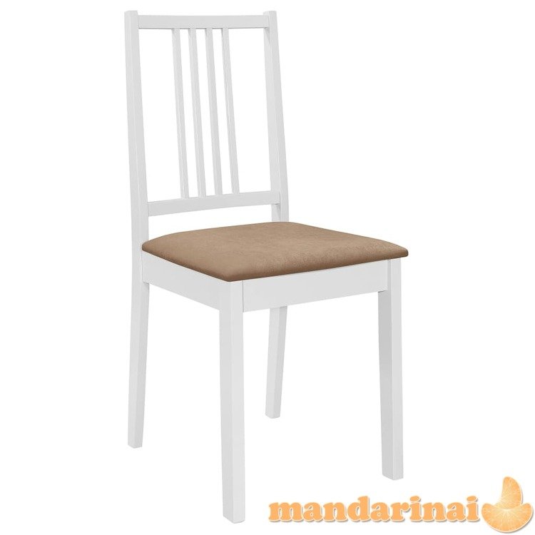 Valgomojo kėdės su pagalv., 6 vnt., balt. sp., medienos masyvas