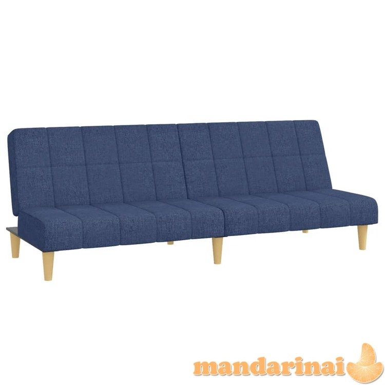Dvivietė sofa-lova, mėlynos spalvos, audinys