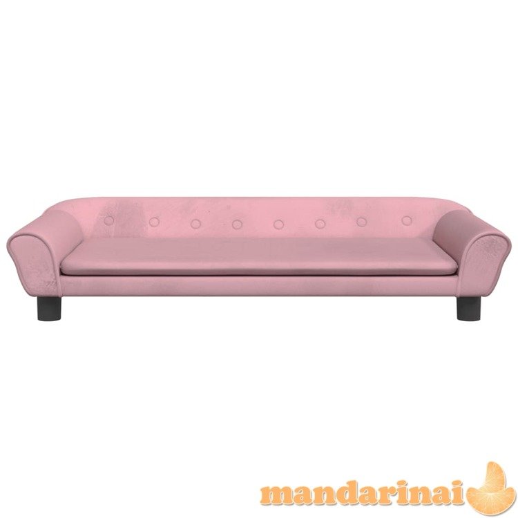 Vaikiška sofa, rožinės spalvos, 100x50x26cm, aksomas