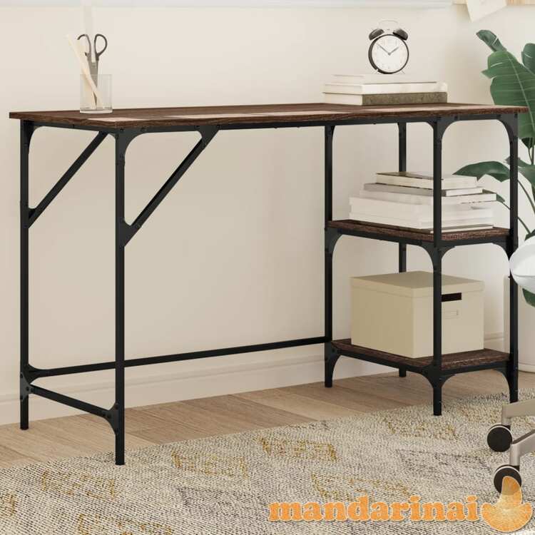 Rašomasis stalas, rudas ąžuolo, 120x50x75cm, metalas ir mediena
