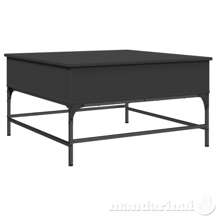 Kavos staliukas, juodas, 80x80x45cm, apdirbta mediena/metalas