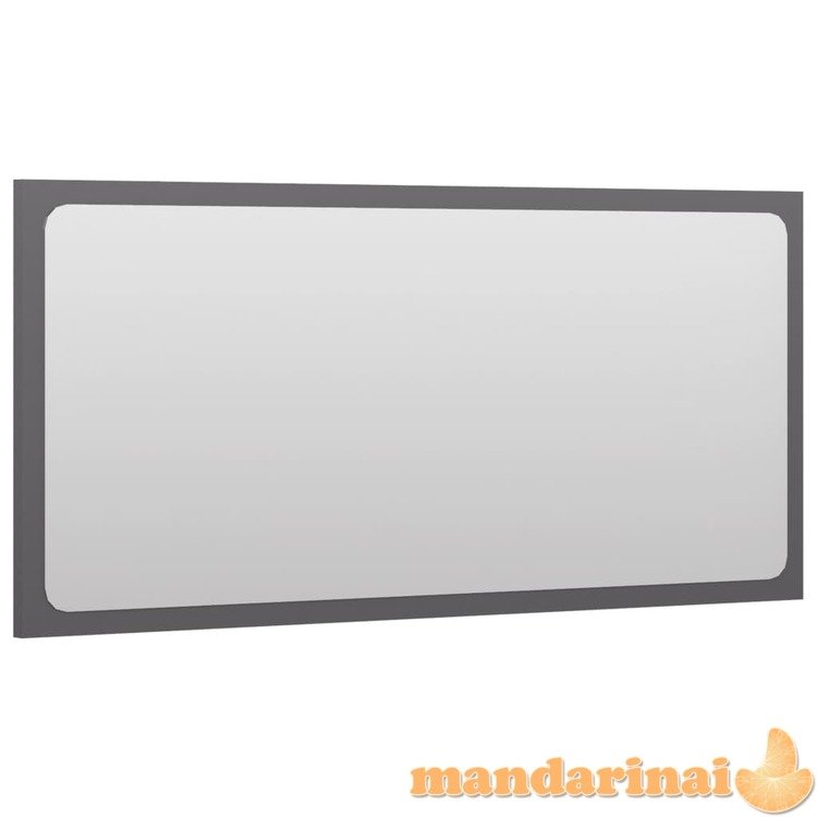 Vonios kambario veidrodis, pilkas, 80x1,5x37cm, mdp, blizgus