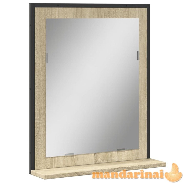 Vonios veidrodis su lentyna, ąžuolo, 50x12x60cm, mediena