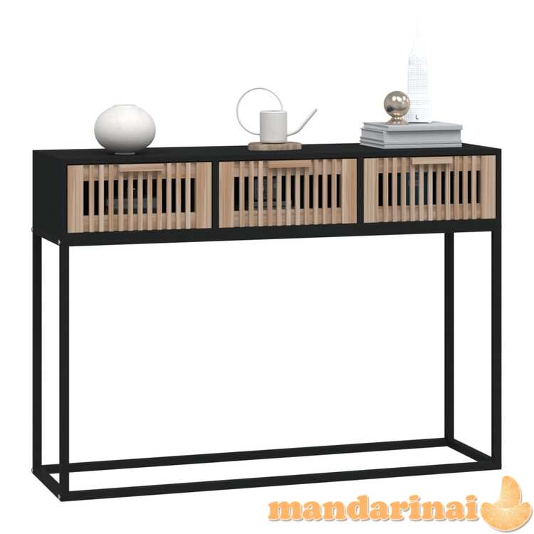 Konsolinis staliukas, juodas, 105x30x75cm, mediena ir geležis
