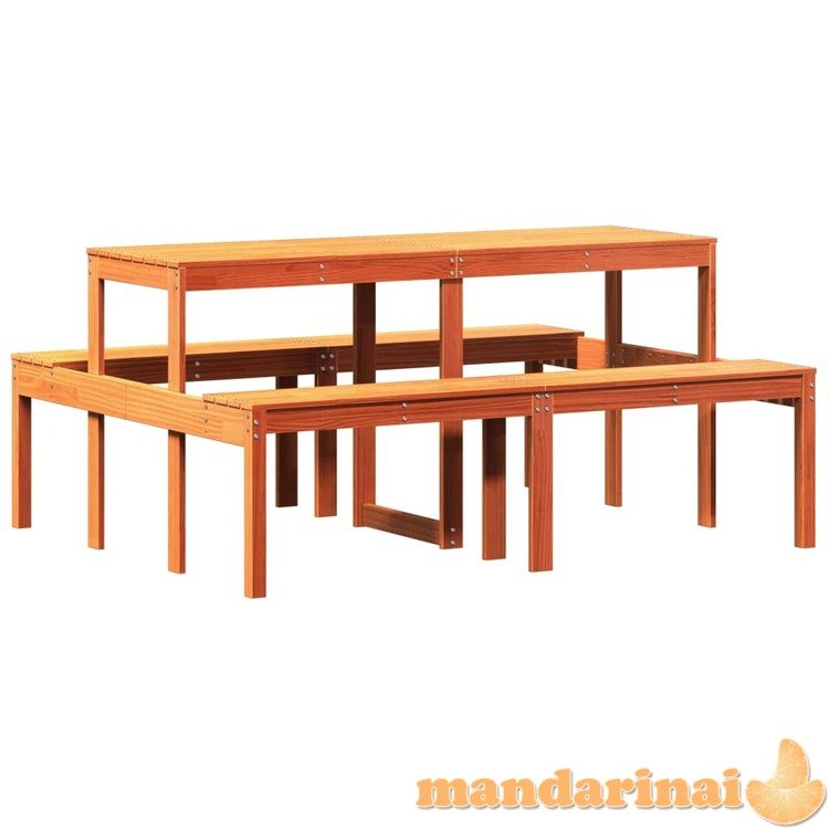 Iškylų stalas, vaško rudas, 160x134x75cm, pušies masyvas